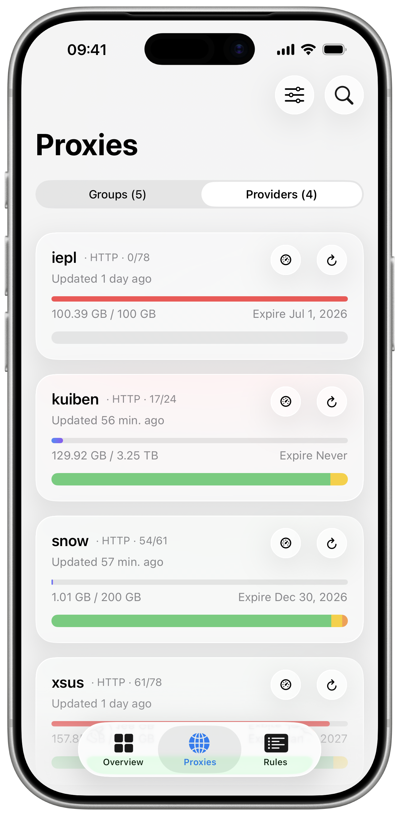 Mipa providers screenshot